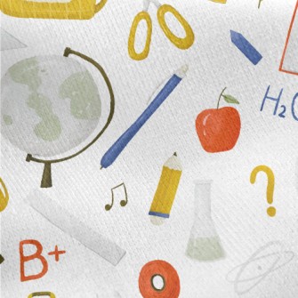 School Supplies And Knowledge Jersey Backed Fleece