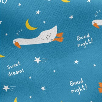 White Goose Sleeping At Night Jersey Backed Fleece