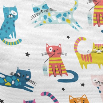 Various Colorful Cats Pongee