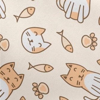 Sitting Round Cat Pongee