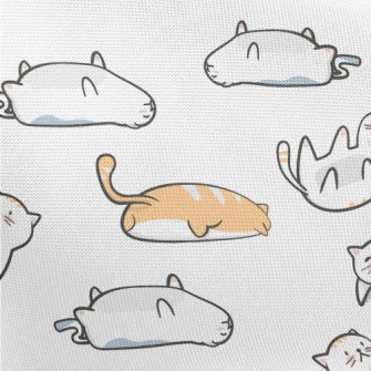 Lazy Cat Lying On The Ground Pongee