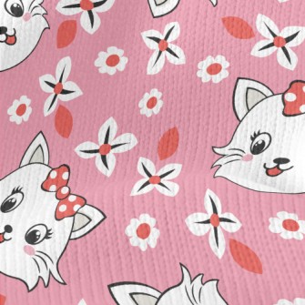 Pretty Cat With Bow Stretch Jersey