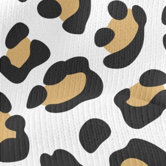 Beautiful Leopard Print On Whi Stretch Jersey