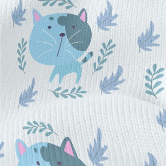 Blue Big Head Cat Stretch Jersey
