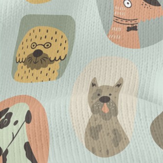 Portraits Of Various Dogs Stretch Jersey