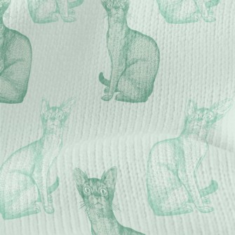 Realistic Hand Drawn Mint Cat Stretch Jersey