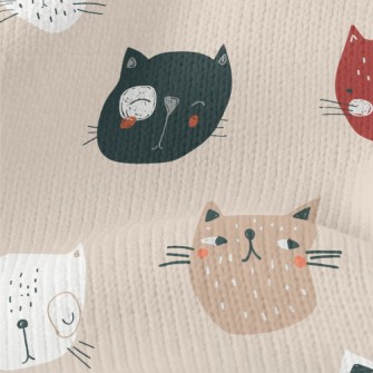 Cute Cats In Various Shapes Stretch Jersey