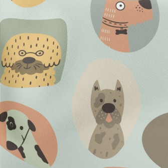 Portraits Of Various Dogs Lightweight Cotton Poplin