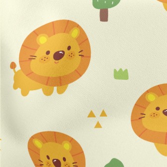 Cute Big Head Lion Lightweight Cotton Poplin