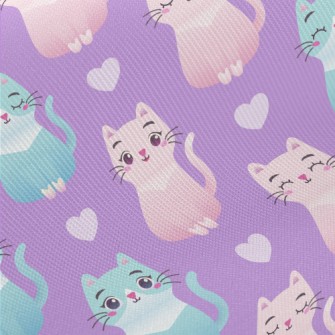 Sitting Cute Cat Midweight Cotton Poplin