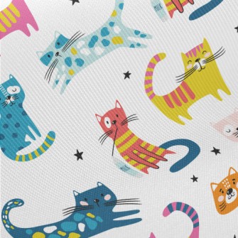 Various Colorful Cats Midweight Cotton Poplin