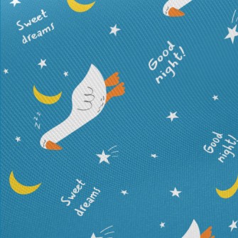 White Goose Sleeping At Night Midweight Cotton Poplin