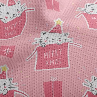 Cat In Gift Box Athletic Mesh Flat Back