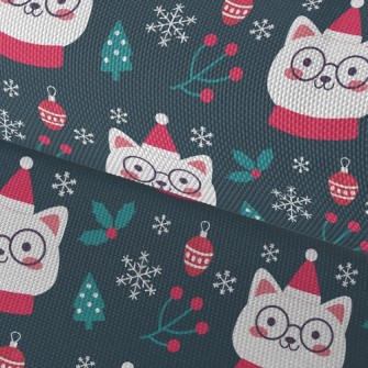 Christmas Cat Wearing Glasses Waterproof Oxford