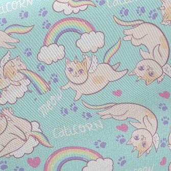 Rainbow And Unicorn Cat Twill