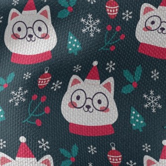 Christmas Cat Wearing Glasses Waterproof Canvas