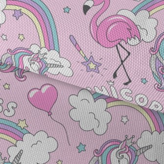 Flamingos And Fashion Unicorns Waterproof Oxford