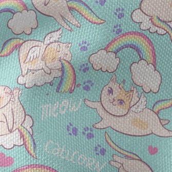 Rainbow And Unicorn Cat Waterproof Canvas