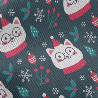 Christmas Cat Wearing Glasses Standard Corduroy