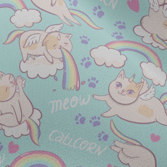 Rainbow And Unicorn Cat Chiffon