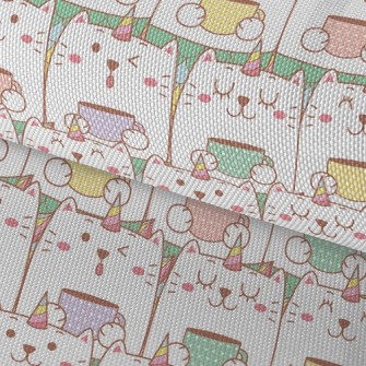 Cat Holding Coffee Waterproof Oxford