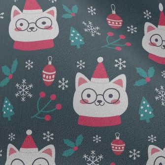 Christmas Cat Wearing Glasses Chiffon