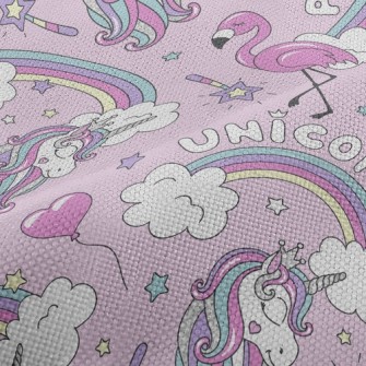 Flamingos And Fashion Unicorns Performance Linen