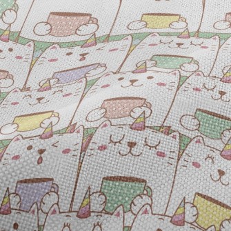 Cat Holding Coffee Performance Linen