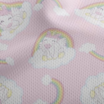 Unicorn On Rainbow Cloud Athletic Mesh Flat Back