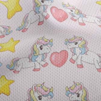 Unicorns And Hearts Athletic Mesh Flat Back