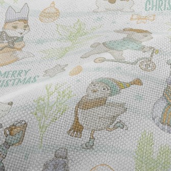 Winter Rabbit Raccoon Fox Performance Linen