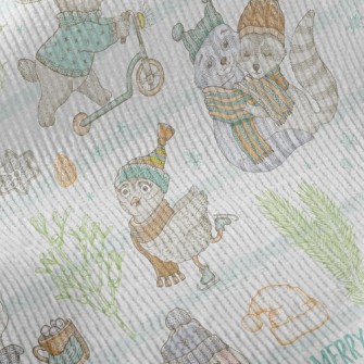 Winter Rabbit Raccoon Fox Standard Corduroy