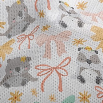 Beautiful Bow Panda Athletic Mesh Flat Back