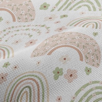 Rainbow Made Of Pastel Flowers Performance Linen