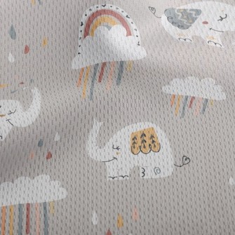 Elephants Take A Walk On A Rai Athletic Mesh Flat Back