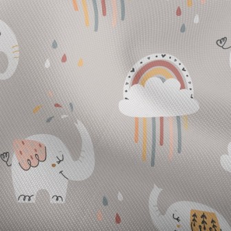 Elephants Take A Walk On A Rai Dobby