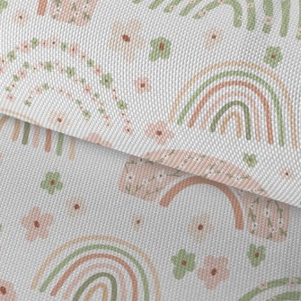 Rainbow Made Of Pastel Flowers Waterproof Oxford