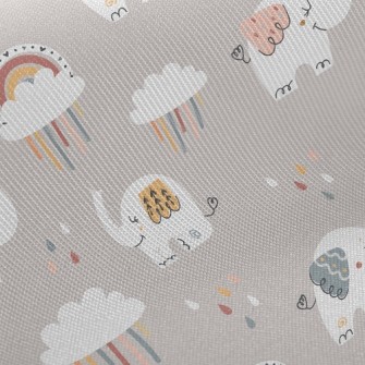 Elephants Take A Walk On A Rai Twill