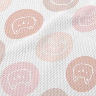 Cute Cat Badge Birdseye Piqué