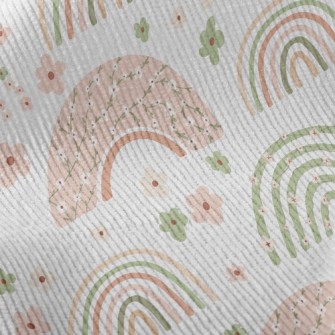 Rainbow Made Of Pastel Flowers Standard Corduroy