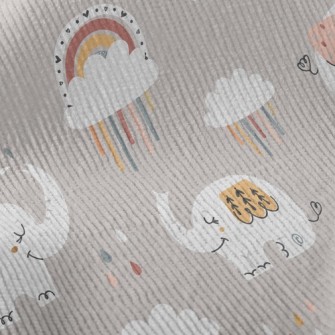 Elephants Take A Walk On A Rai Standard Corduroy