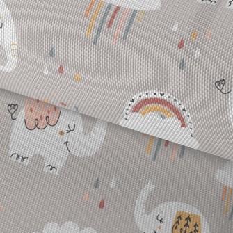 Elephants Take A Walk On A Rai Waterproof Oxford