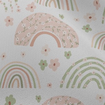 Rainbow Made Of Pastel Flowers Chiffon