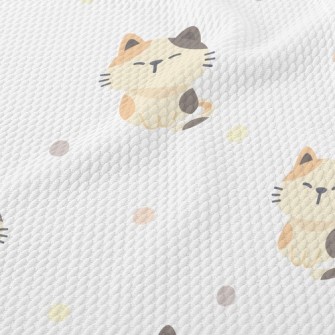 Cute Cat Birdseye Piqué