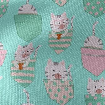 Pocket Gray Kitten Waterproof Canvas