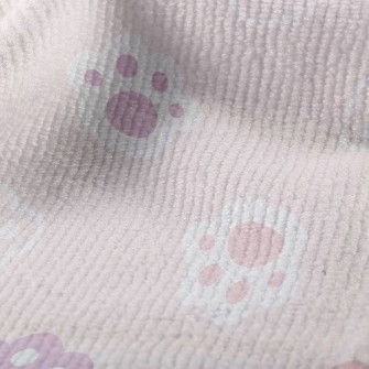 Cute Cat Paw Footprints Terry