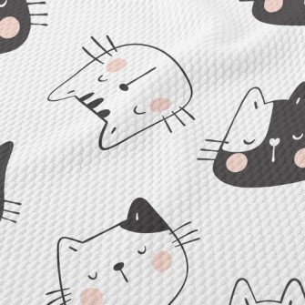 Funny Cat Head Birdseye Piqué