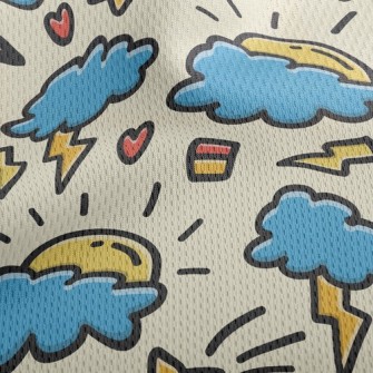 Thundery Rainy Day Athletic Mesh Flat Back
