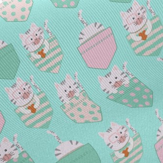 Pocket Gray Kitten Twill