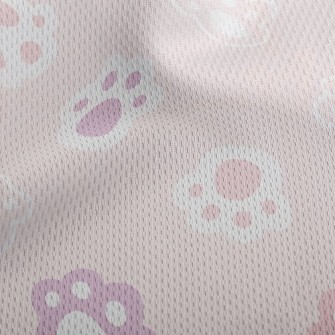 Cute Cat Paw Footprints Athletic Mesh Flat Back